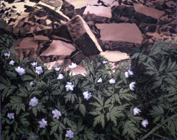 Vuokot, akryyli kankaalle, 70×85 cm