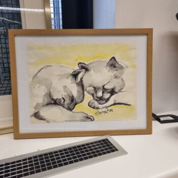 Name of the work: Kissa akvarelli 1982