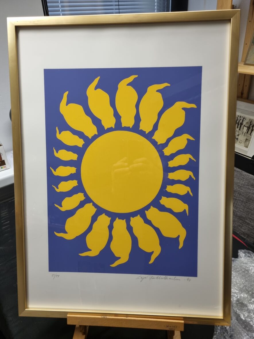 Kissoja avaruudessa serigrafia 1989