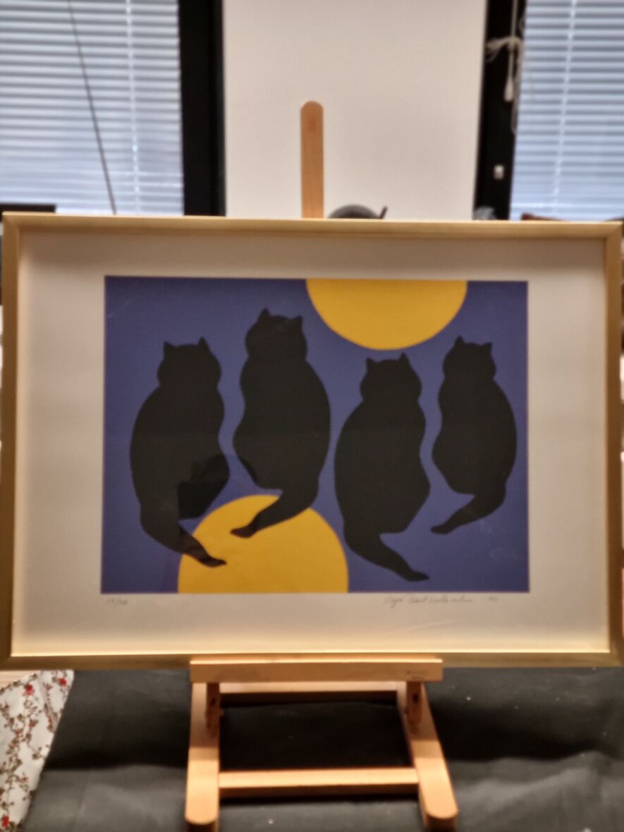 Kissoja avaruudessa serigrafia 1989