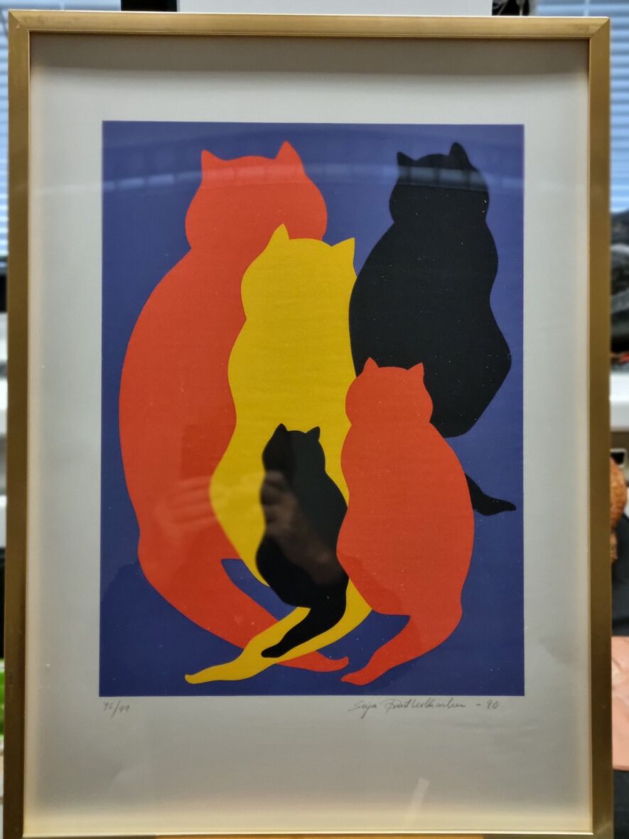 Kissoja avaruudessa serigrafia 1989