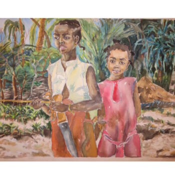 Teoksen nimi: Tyttöjä rannalla