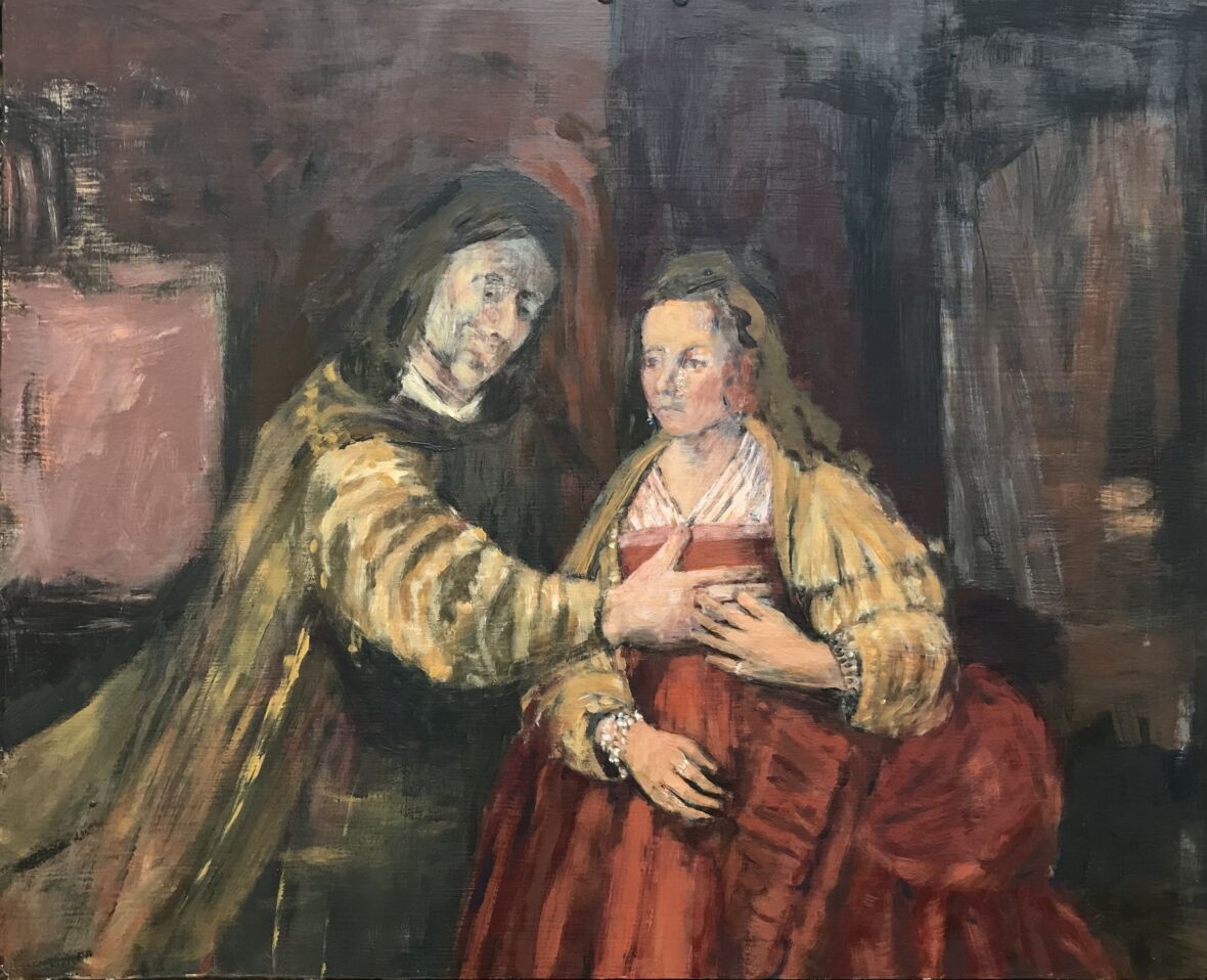 She and He I ( Rembrandt van Rijn The Jewish Bride mukaan )