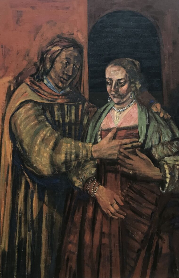 She and He II ( Rembrandt van Rijn The Jewish Bride mukaan )