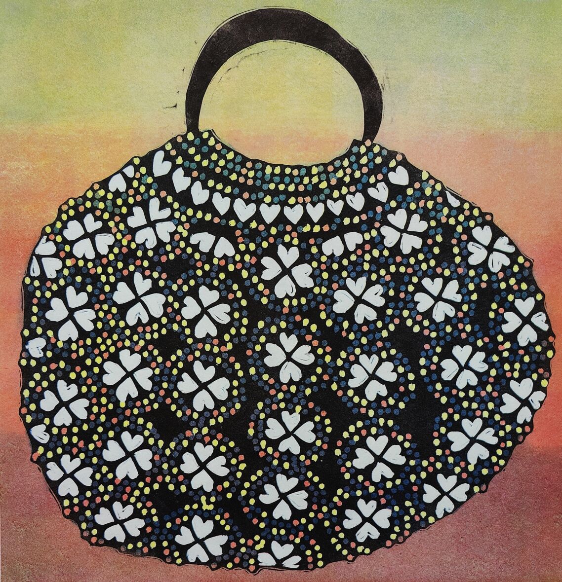 Helmikirjailtu laukku, Pearl embroidered bag