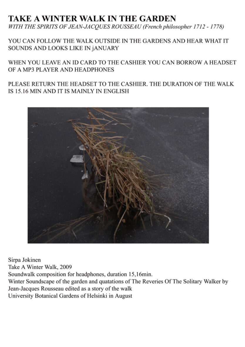 Take a Winter Walk in the Garden with Jean Jacques Rousseau, 2009