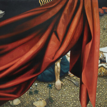 Teoksen nimi: Caravaggion kangas – Lemminkäisen äiti, 2021
