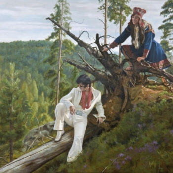 Teoksen nimi: Kaatunut puu, saamelaistyttö ja Elvis, 2011