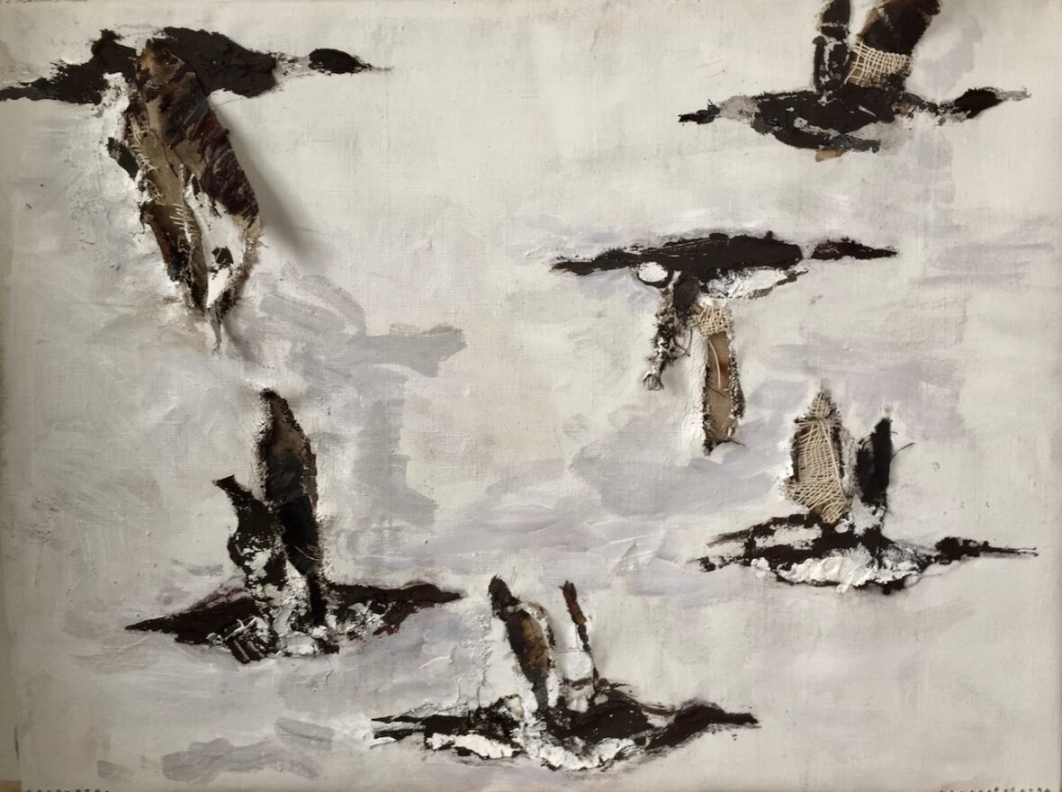 Sarja mämmillä tehtyjä maalauksia: Koskelokaverit