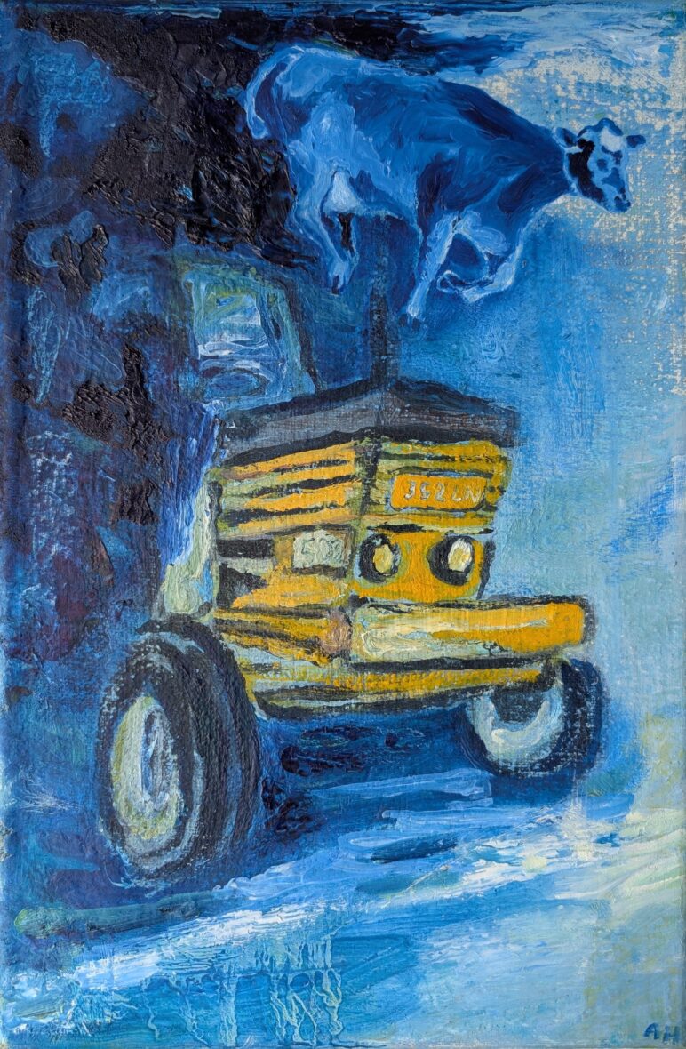 Lehmä lentää myrskyn edellä