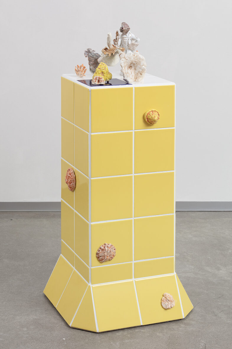 Asetelma keltaisella jalustalla / Stilleben på en gul sockel