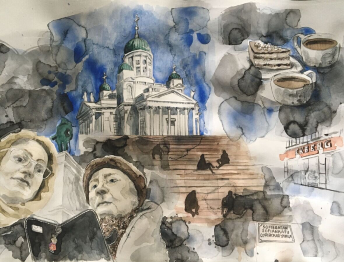 Koronapilvet. Eka selfikuva äidin kanssa