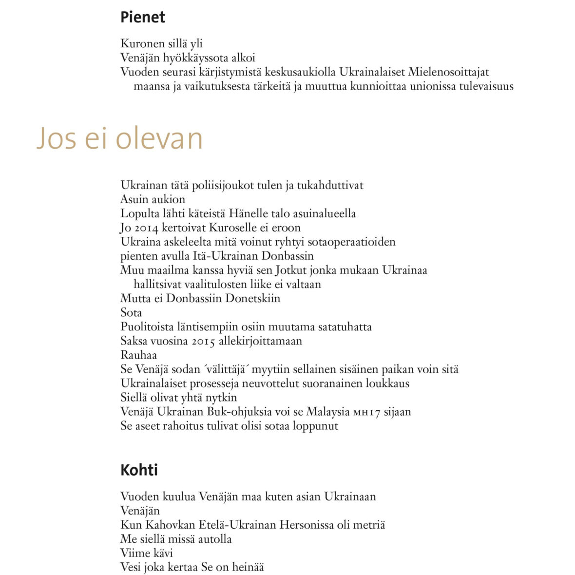 Journalismia-arpakuutioruno / Journalismia dice poem