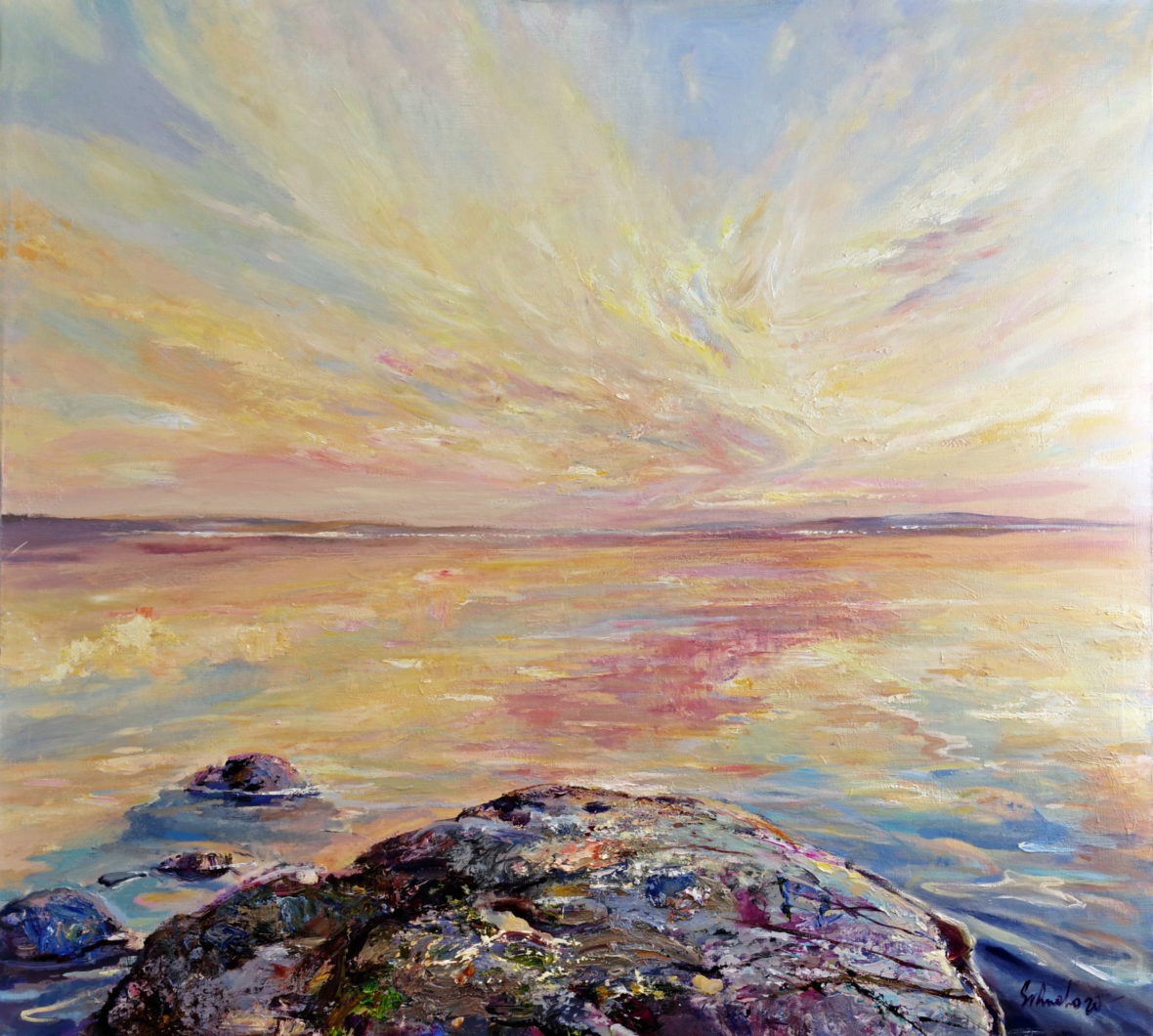 Avaruuteen, öljy kankaalle, 120 x 130 cm, 2020