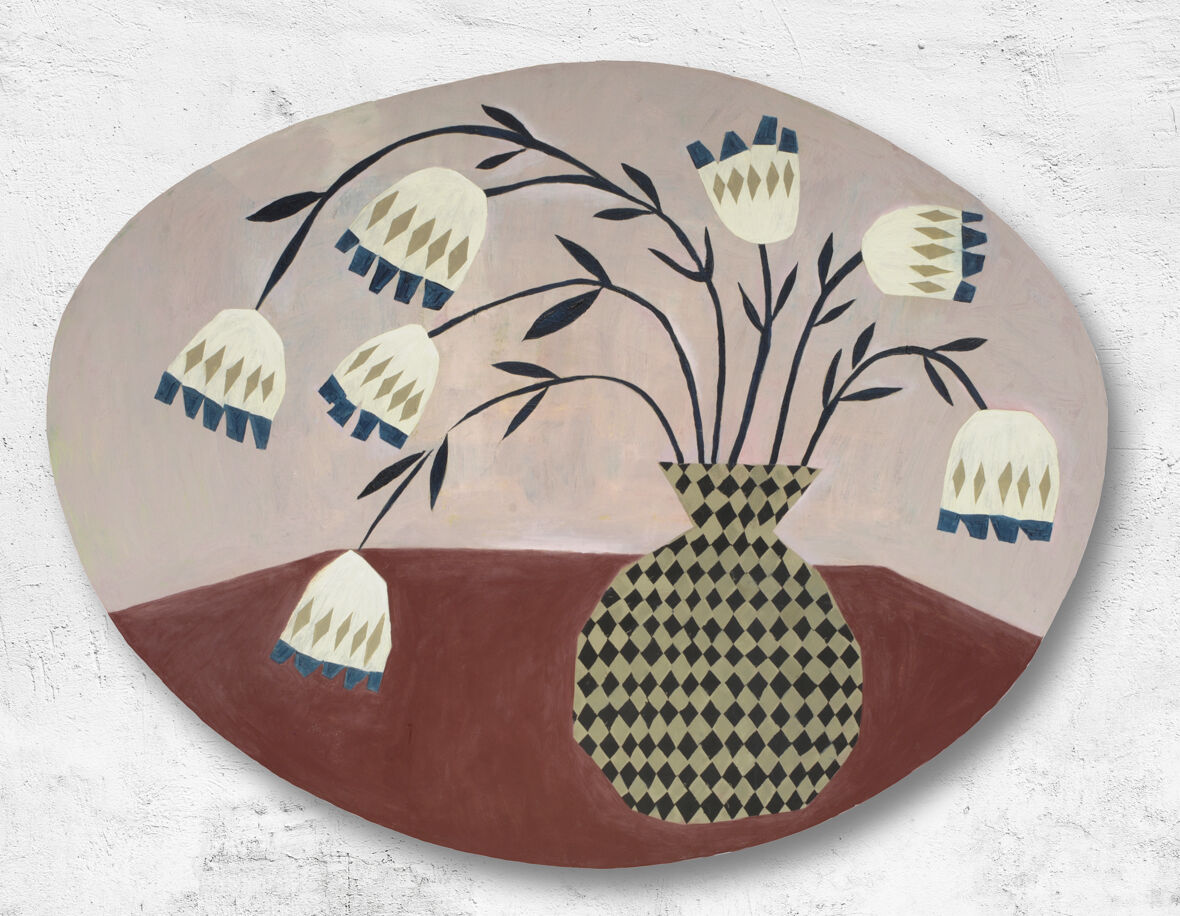 Salmiakkikuvio ja siniset lehdykät, Sarjasta Kukkia maljakossa