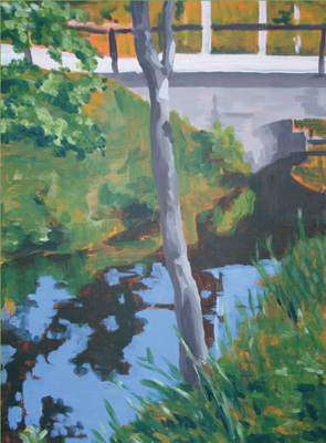 Ilosaaren silta värikylläiseen pohjaan