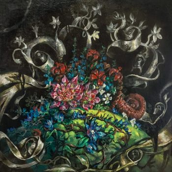 Teoksen nimi: Surrealistinen kukka-asetelma