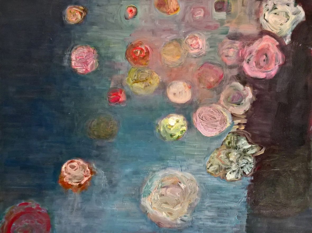 Ruusut,  akryyli kankaalle, 140×115, 2017