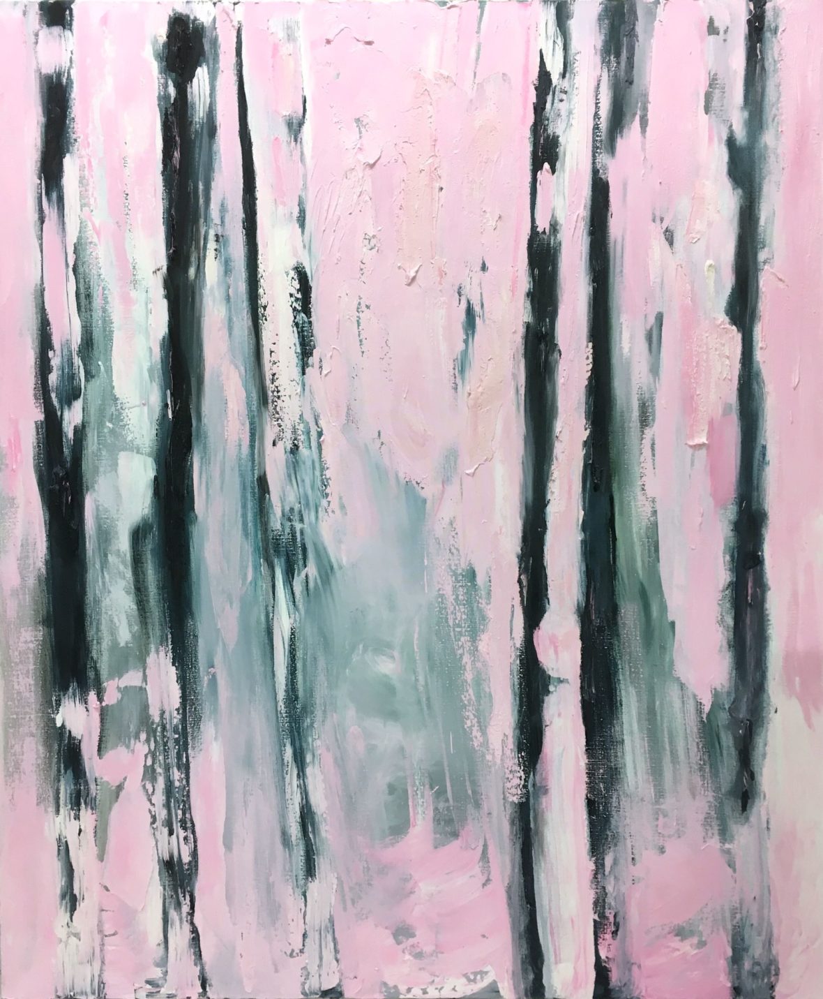 Vaaleanpunainen koivu – Sarjasta Abstraktimpi (Pink Birch Series: More Abstract)