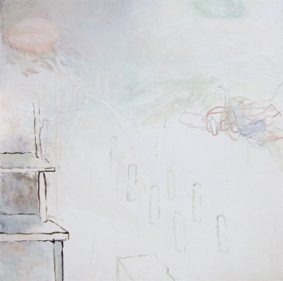 Maalaus sarjasta Keskeneräiset leikit: Kolari –  Painting from the series Incomplete Plays: Car Crash (2011)