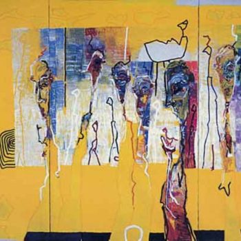 Teoksen nimi: Heart Smoke 1998, öljy, 180×330 cm